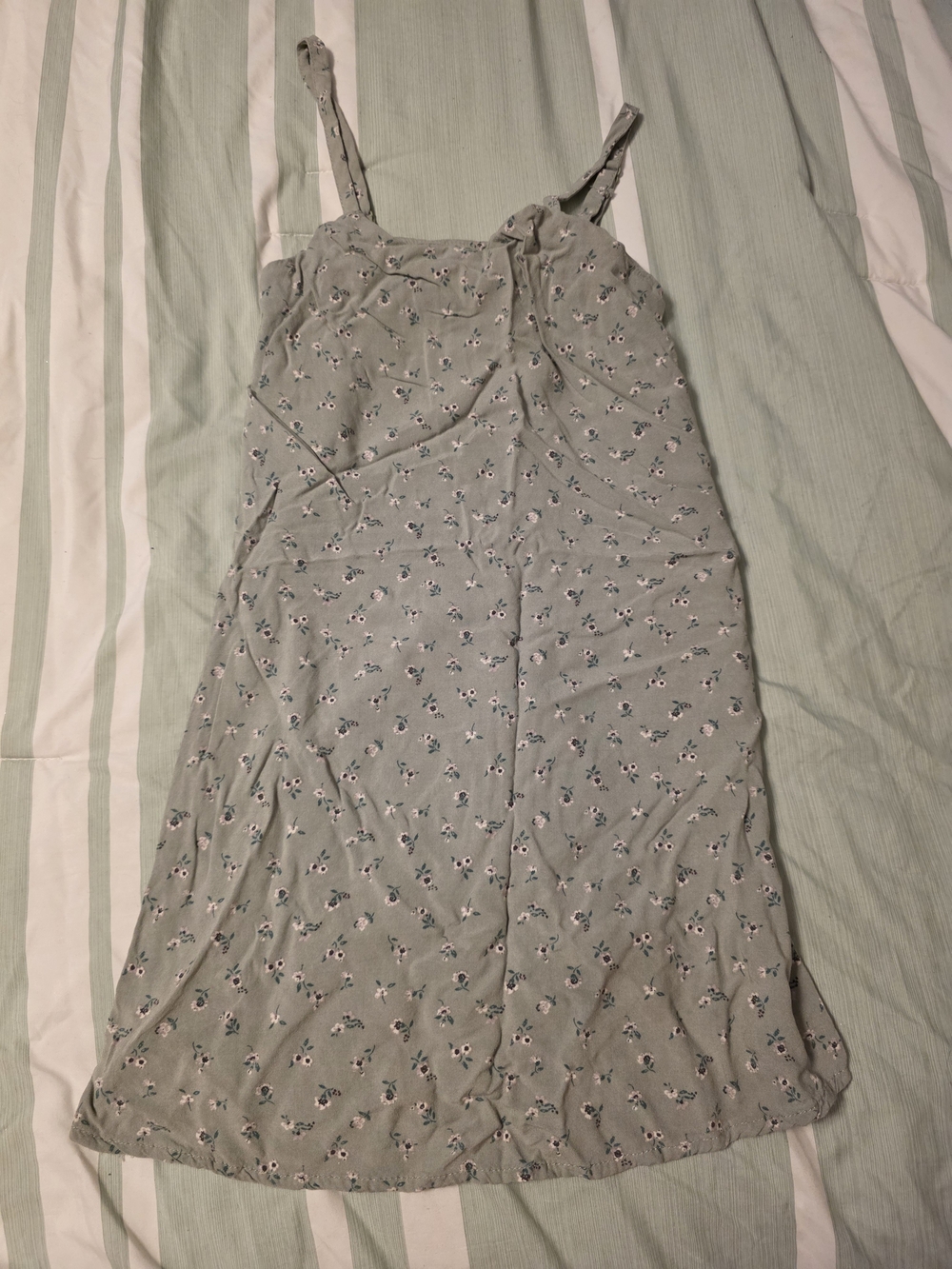 Girl's Floral Slip Dress in Sage Green